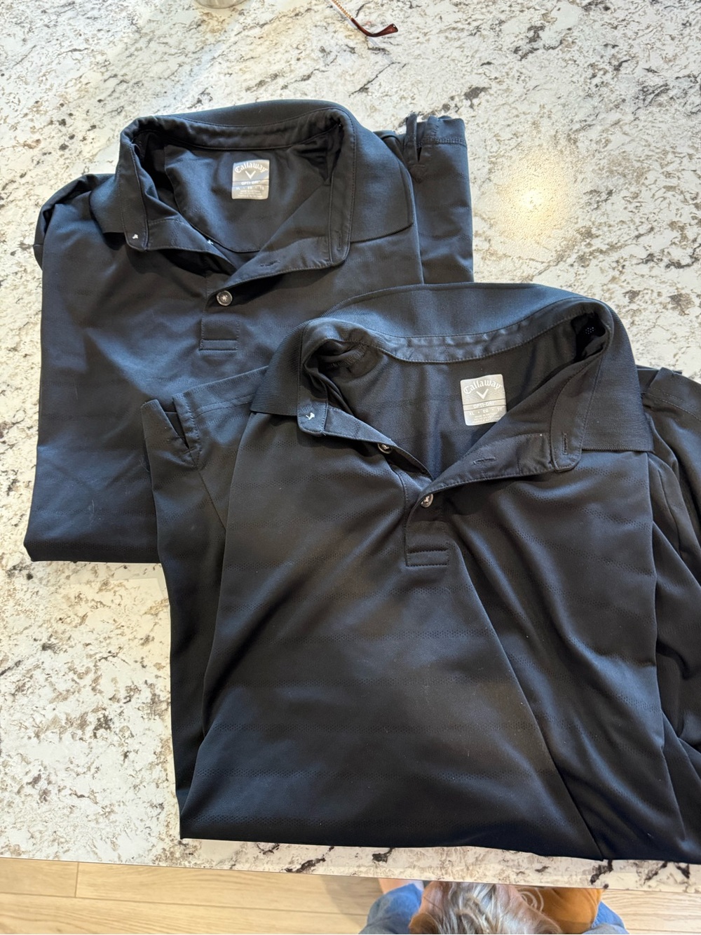 Two Callaway Men's Black Polo Shirt